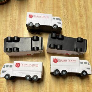 Lot of 5 -The Salvation Army Donate Goods International Truck -Foam 4 1/4" x 2"